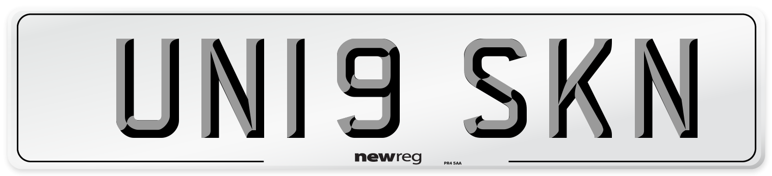 UN19 SKN Number Plate from New Reg